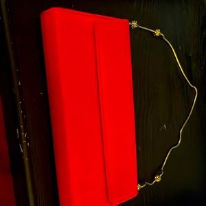 Menbur satin evening, handbag, red